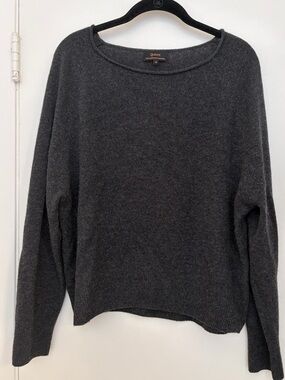 Quince Dark Charcoal Scoopneck Cashmere-Blend Sweater